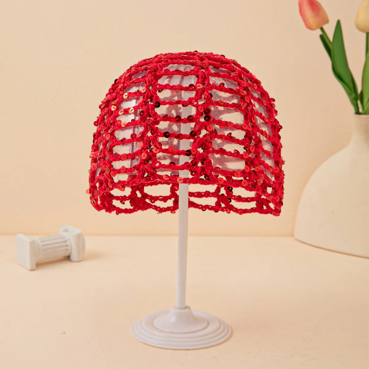 Capri — Bonnet crocheté pailleté